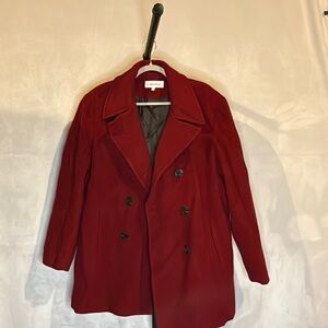 Calvin Klein Red Double-Breasted Coat Women’s XL Like New